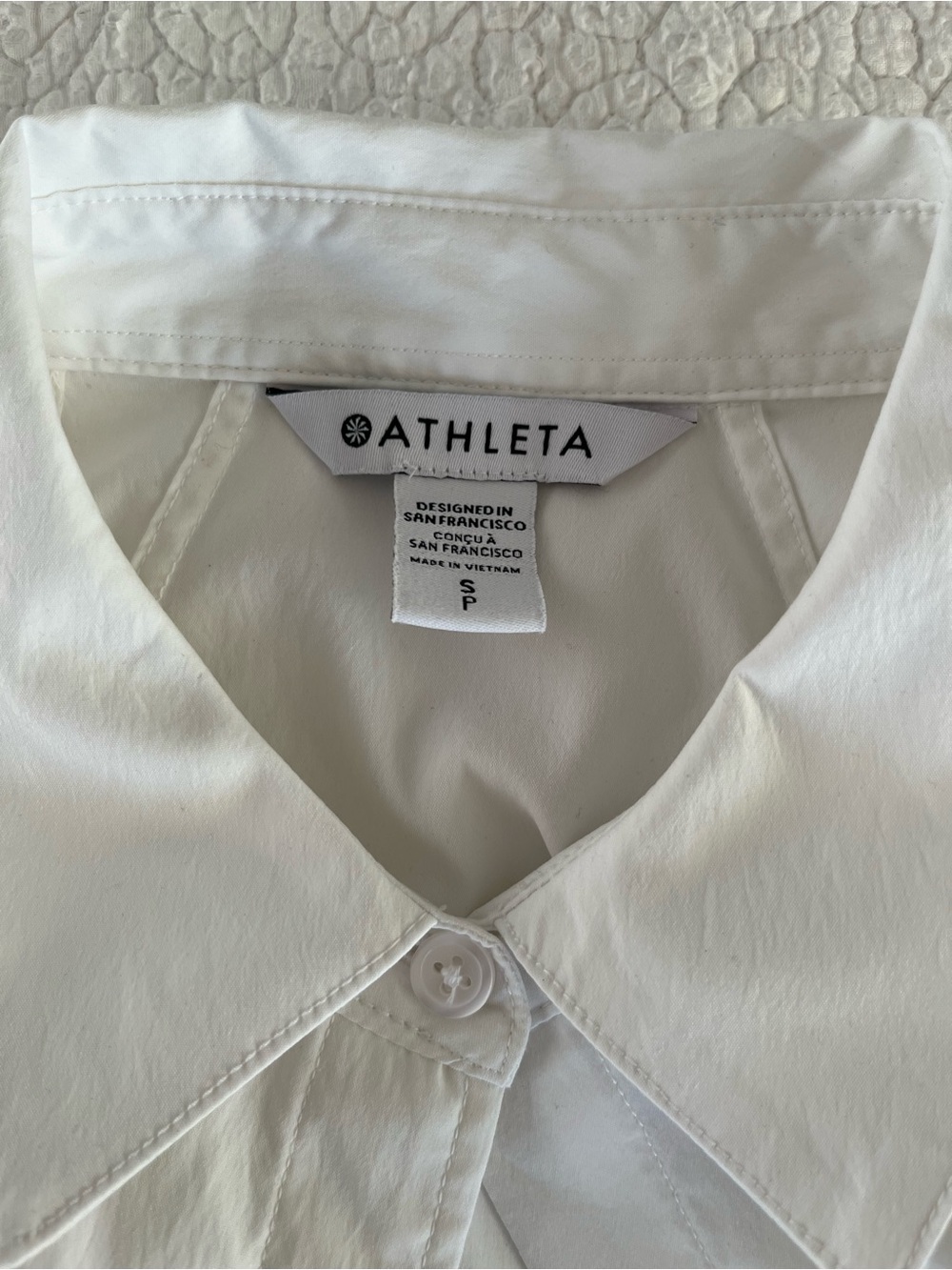 Athleta White Button-Up Shirt - Picture 2 of 3